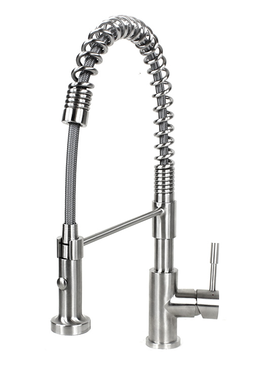 Details About Lead Free Solid 304 Stainless Steel Spring Coil Style Pull Out Kitchen Faucet